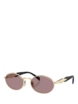 Prada PR 65ZS Women's Oval Sunglasses, Pale Gold, Pale Gold