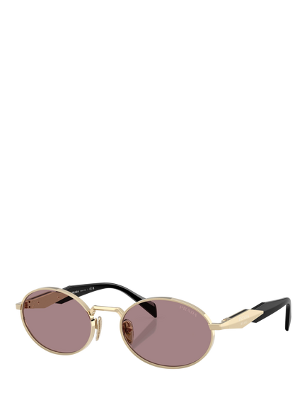 Prada PR 65ZS Women's Oval Sunglasses, Pale Gold, Pale Gold