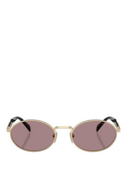 Prada PR 65ZS Women's Oval Sunglasses, Pale Gold - view 2, Pale Gold