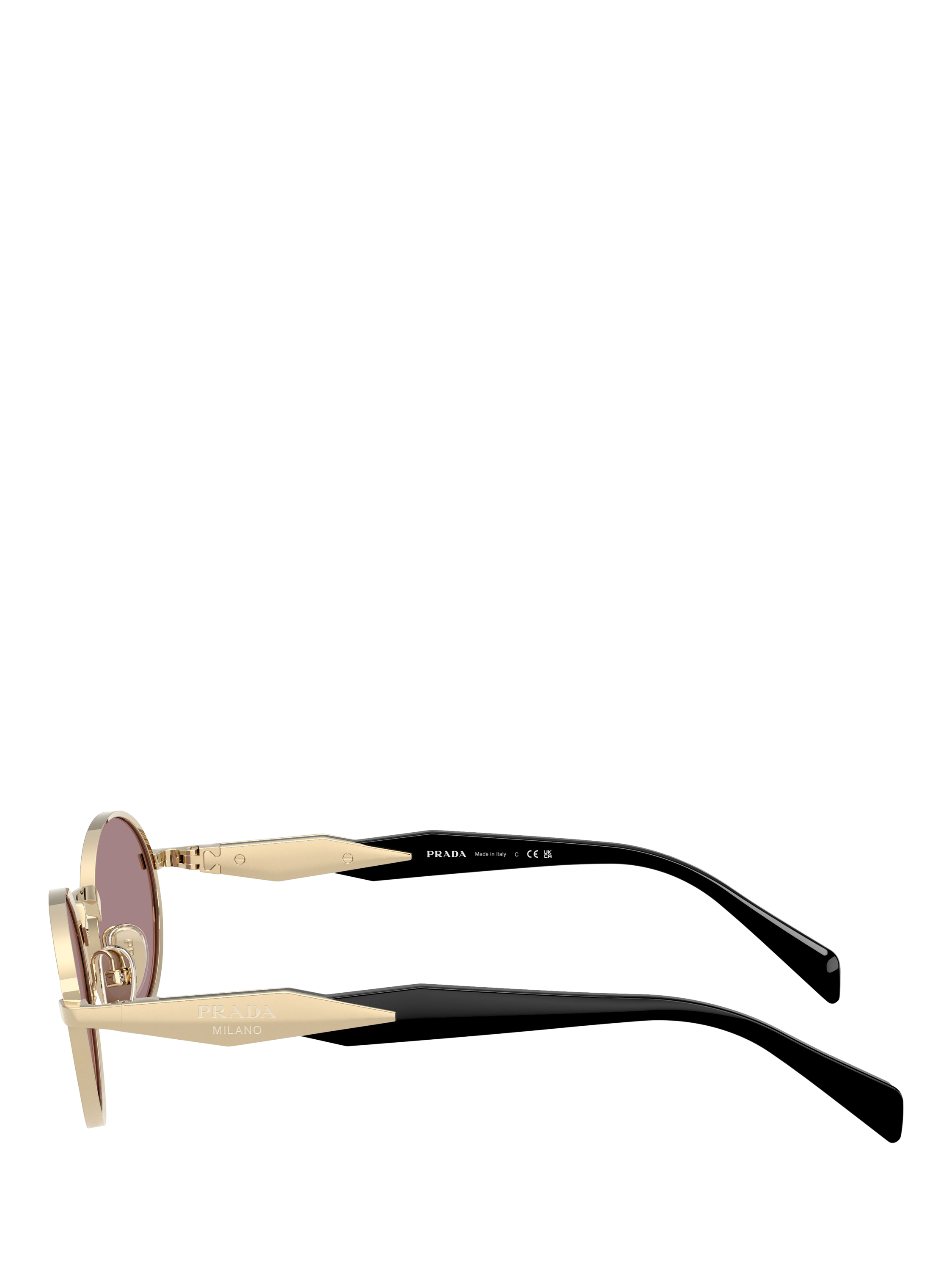 Product image 3 of 5, which shows Prada PR 65ZS Women's Oval Sunglasses, Pale Gold