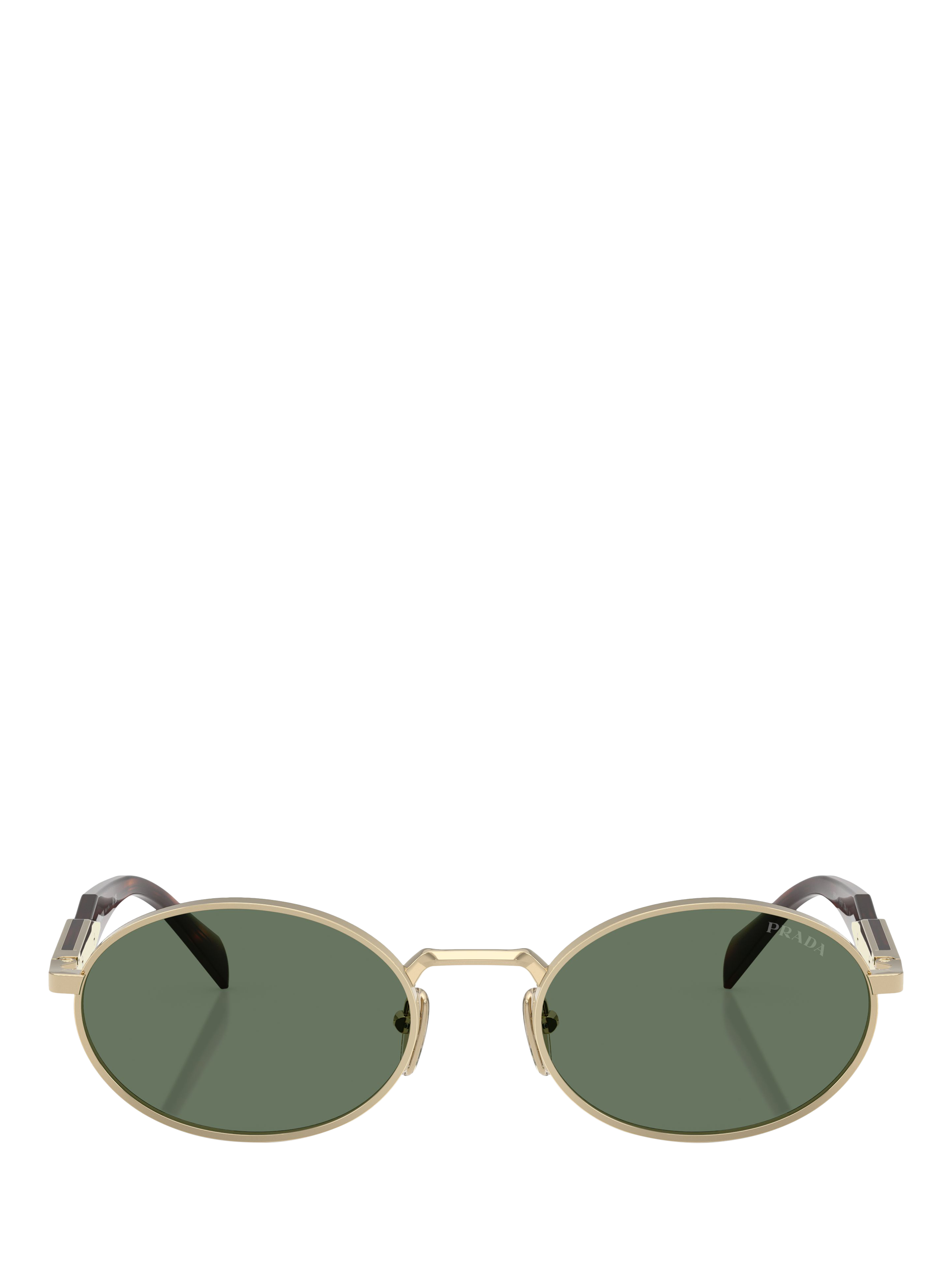 Product image 2 of 5, which shows Prada PR65ZS Women's Oval Sunglasses, Pale Gold/Green