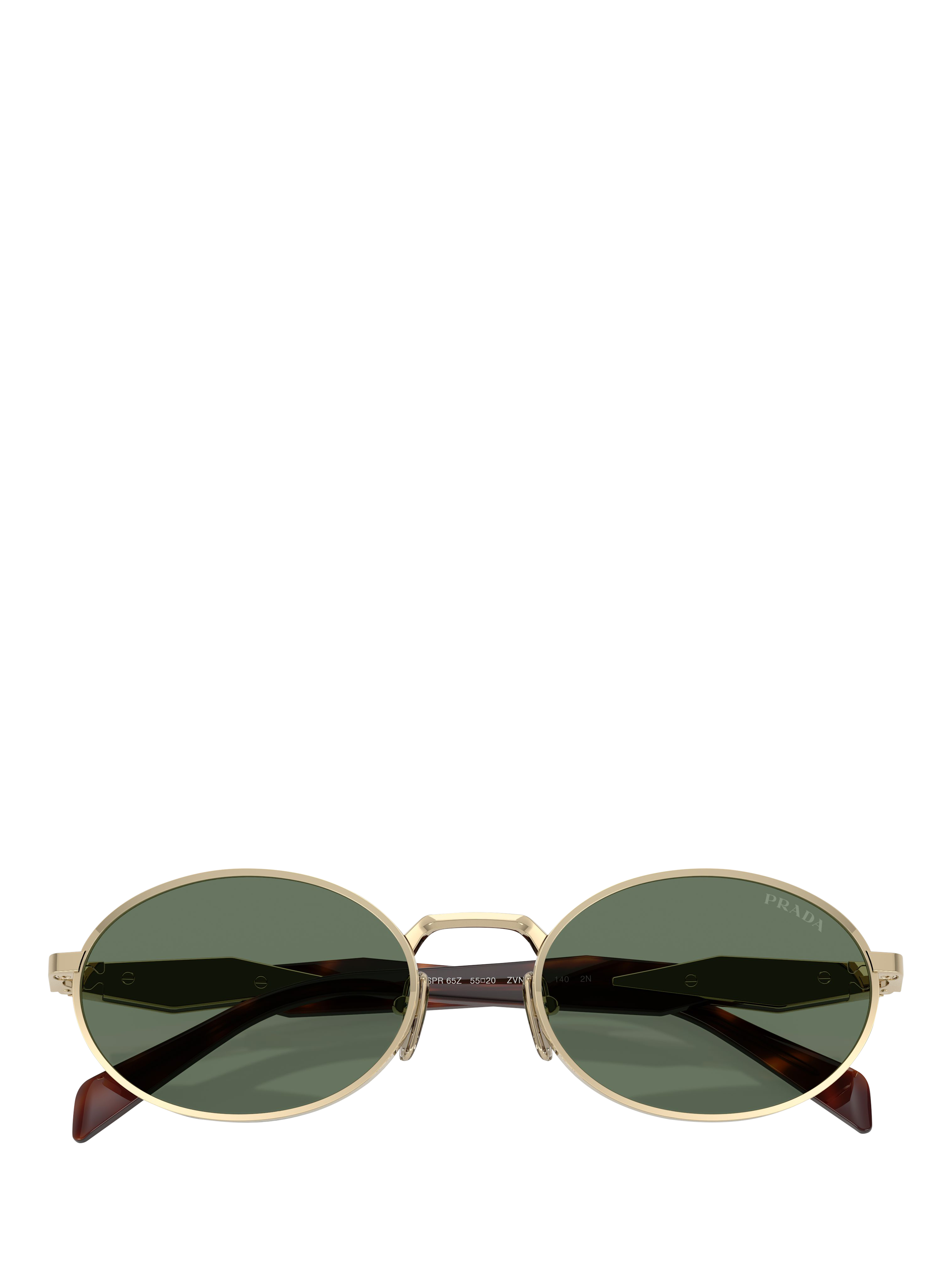 Product image 5 of 5, which shows Prada PR65ZS Women's Oval Sunglasses, Pale Gold/Green