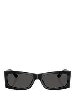 Prada PR B03S Men's Rectangular Sunglasses, Black - view 2, Black