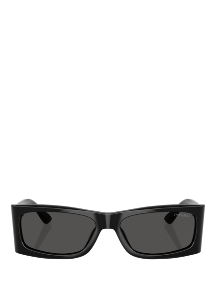 Prada PR B03S Men's Rectangular Sunglasses, Black - view 2, Black