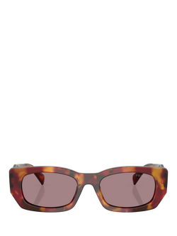 Prada PR B05S Women's Rectangular Sunglasses, Poppy Tortoise/Brown - view 2, Poppy Tortoise/Brown