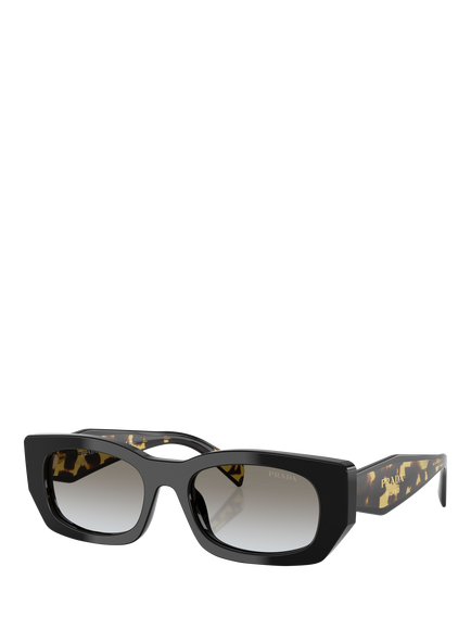 Prada PR B05S Women's Rectangular Sunglasses, Poppy Tortoise/Brown, Black/Grey Gradient