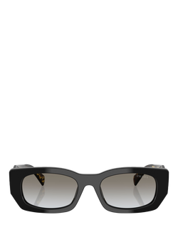 Prada PR B05S Women's Rectangular Sunglasses, Poppy Tortoise/Brown - view 2, Black/Grey Gradient