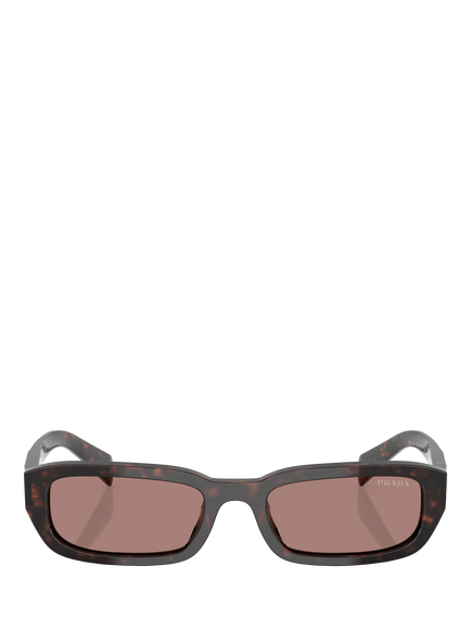 Prada PR B06S Women's Rectangular Sunglasses, Root Tortoise/Brown - view 2, Root Tortoise/Brown