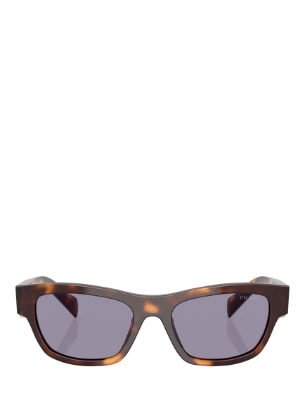 Prada PR B09S Women's Oval Sunglasses, Classic Tortoise/Purple - view 2, Classic Tortoise/Purple