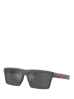 Prada PS02ZSU Men's Rectangular Sunglasses, Grey, Grey
