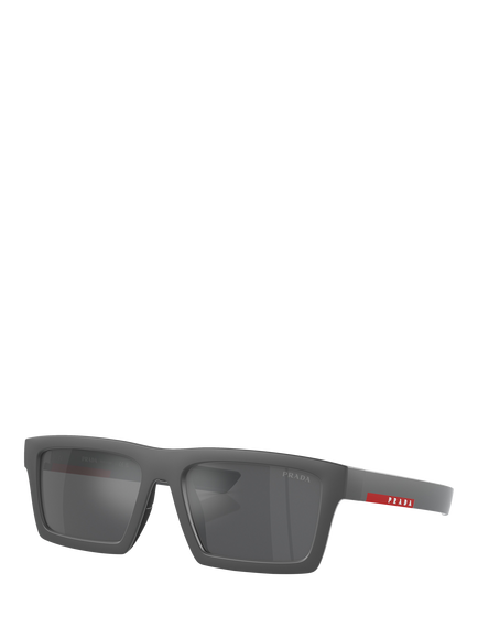 Prada PS02ZSU Men's Rectangular Sunglasses, Grey, Grey