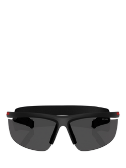 Prada PS A02S Men's Wrap Sunglasses, Nero Opaco - view 2, Nero Opaco