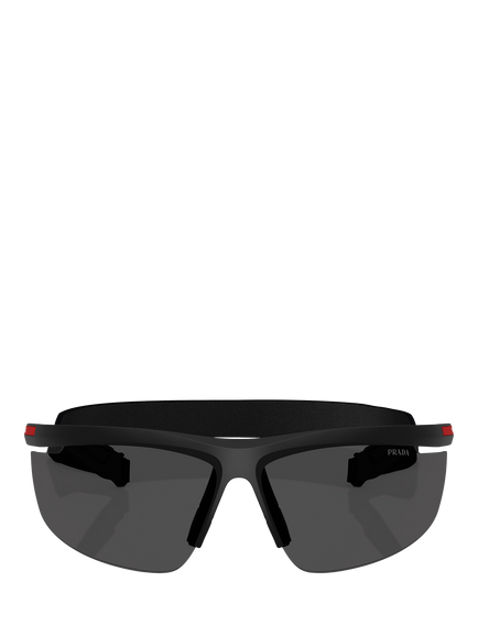 Prada PS A02S Men's Wrap Sunglasses, Nero Opaco - view 2, Nero Opaco