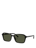 Ray-Ban 0RB2231 Rectangular Sunglasses, Black/Green