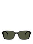 Ray-Ban 0RB2231 Rectangular Sunglasses, Black/Green