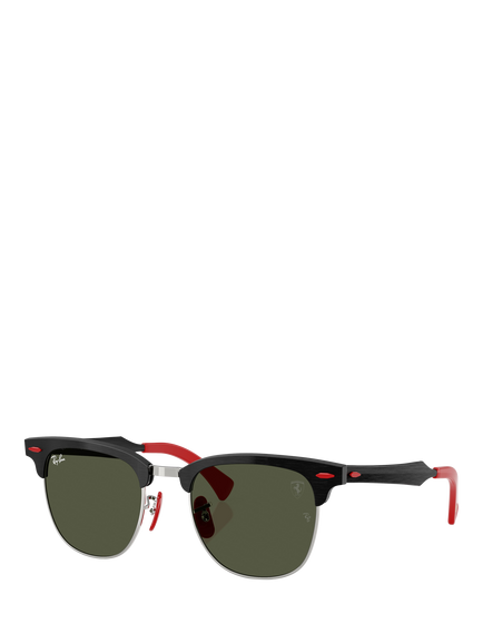Ray-Ban 0RB3807M D-Frame Sunglasses, Brushed Black/Green, Brushed Black/Green
