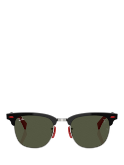 Ray-Ban 0RB3807M D-Frame Sunglasses, Brushed Black/Green - view 2, Brushed Black/Green