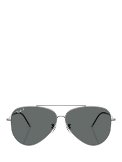 Ray-Ban 0RBR0101S Aviator Sunglasses, Gunmetal/Grey - view 2, Gunmetal/Grey