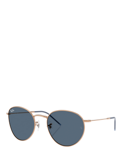 Ray-Ban 0RBR0103S Oval Sunglasses, Rose Gold/Blue, Rose Gold/Blue