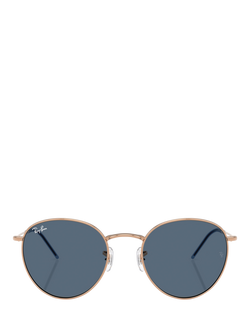 Ray-Ban 0RBR0103S Oval Sunglasses, Rose Gold/Blue - view 2, Rose Gold/Blue