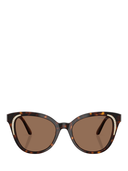 Swarovski 0SK6031 Oval Sunglasses, Dark Havana - view 2, Dark Havana