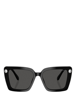 Swarovski 0SK6032 Square Sunglasses, Black - view 2, Black
