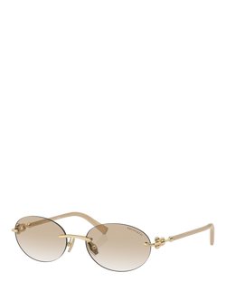 Tiffany & Co TF3104D Women's Oval Sunglasses, Pale Gold, Pale Gold
