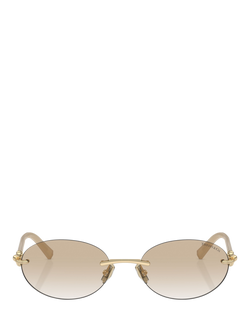 Tiffany & Co TF3104D Women's Oval Sunglasses, Pale Gold - view 2, Pale Gold