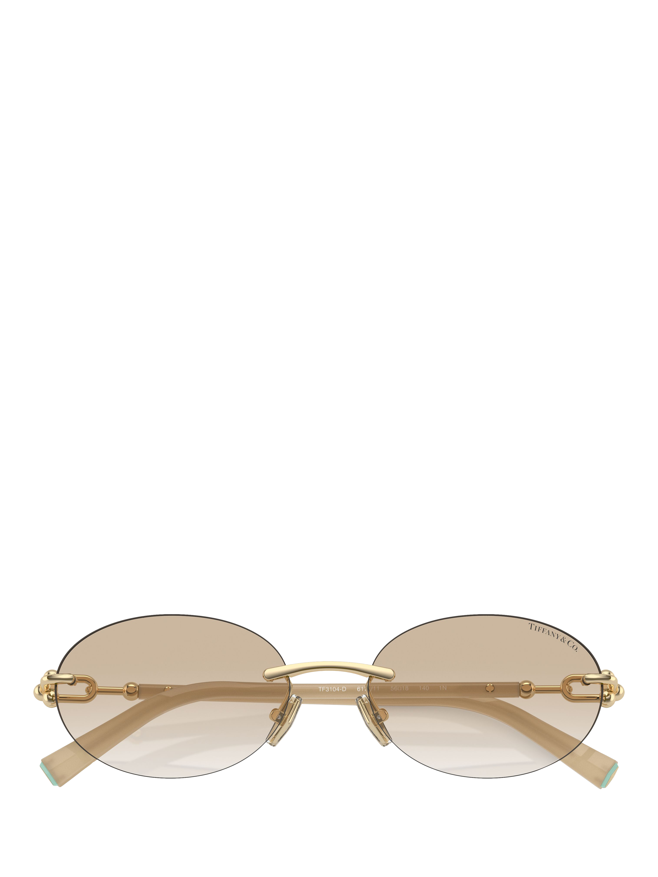 Product image 5 of 5, which shows Tiffany & Co TF3104D Women's Oval Sunglasses, Pale Gold