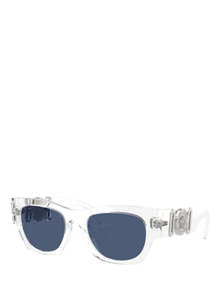 Versace 0VE4479U Rectangular Sunglasses, Crystal, Crystal