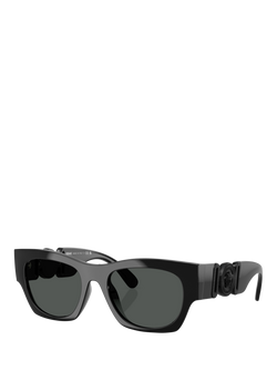 Versace 0VE4479U Rectangular Sunglasses, Black, Black