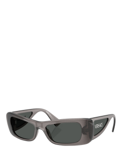 Versace 0VE4481 Rectangular Sunglasses, Grey Glitter Transparent