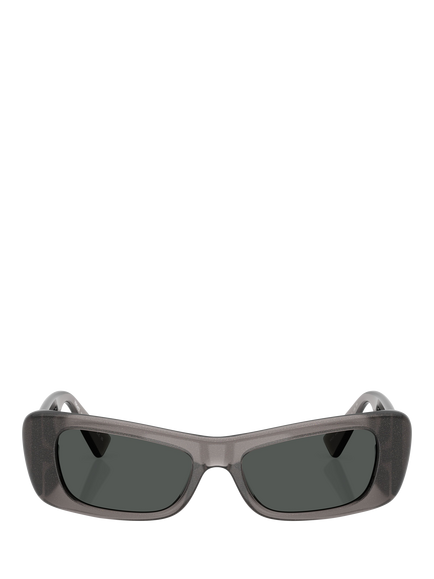 Versace 0VE4481 Rectangular Sunglasses - view 2, Grey Glitter Transparent