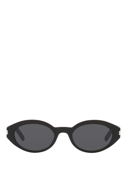 Yves Saint Laurent YS000433 Women's Oval Sunglasses, Black/Grey - view 2, Black/Grey