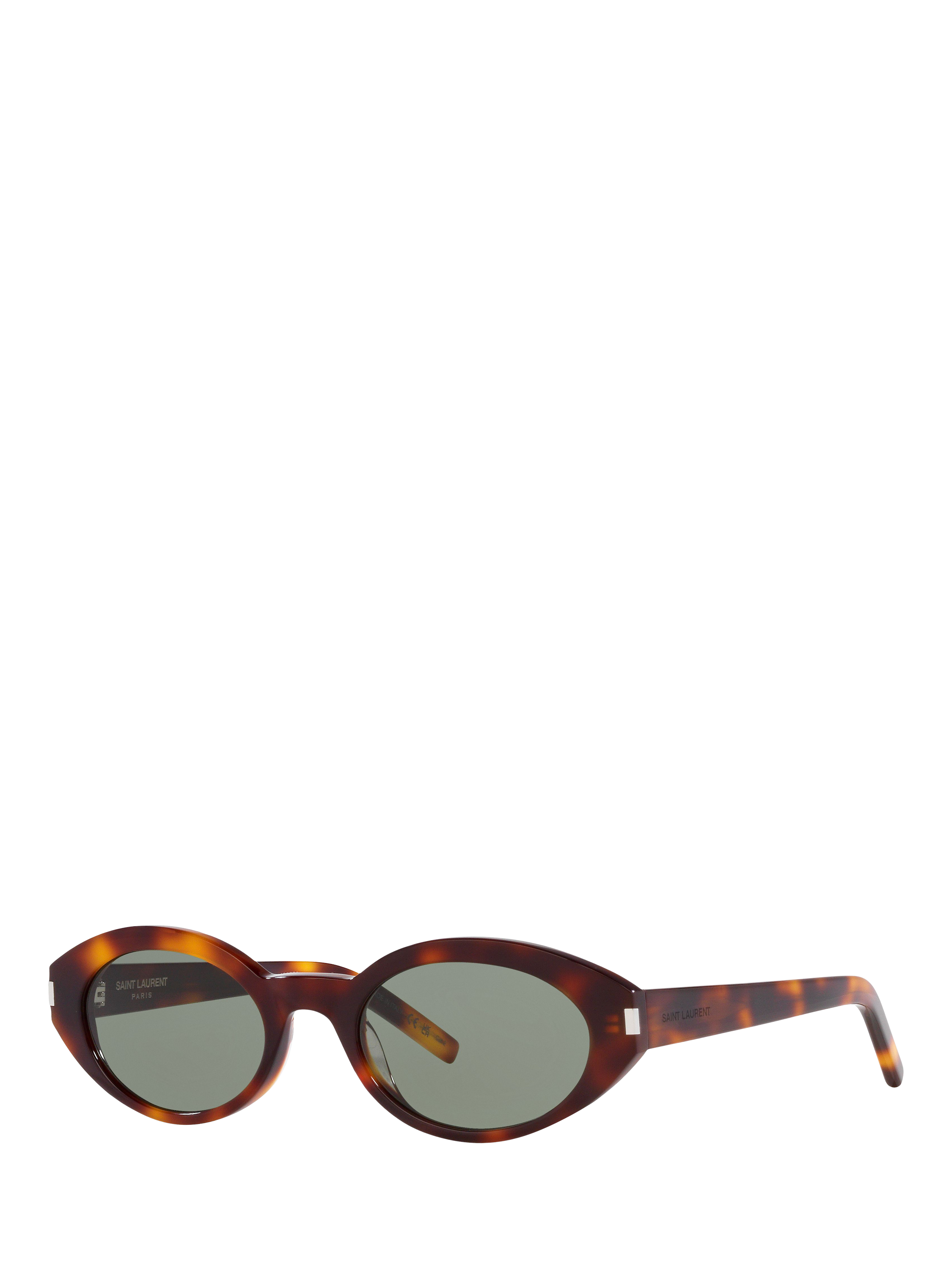 Product image 1 of 4, which shows Yves Saint Laurent YS000433 Women's Oval Sunglasses, Tortoise/Green