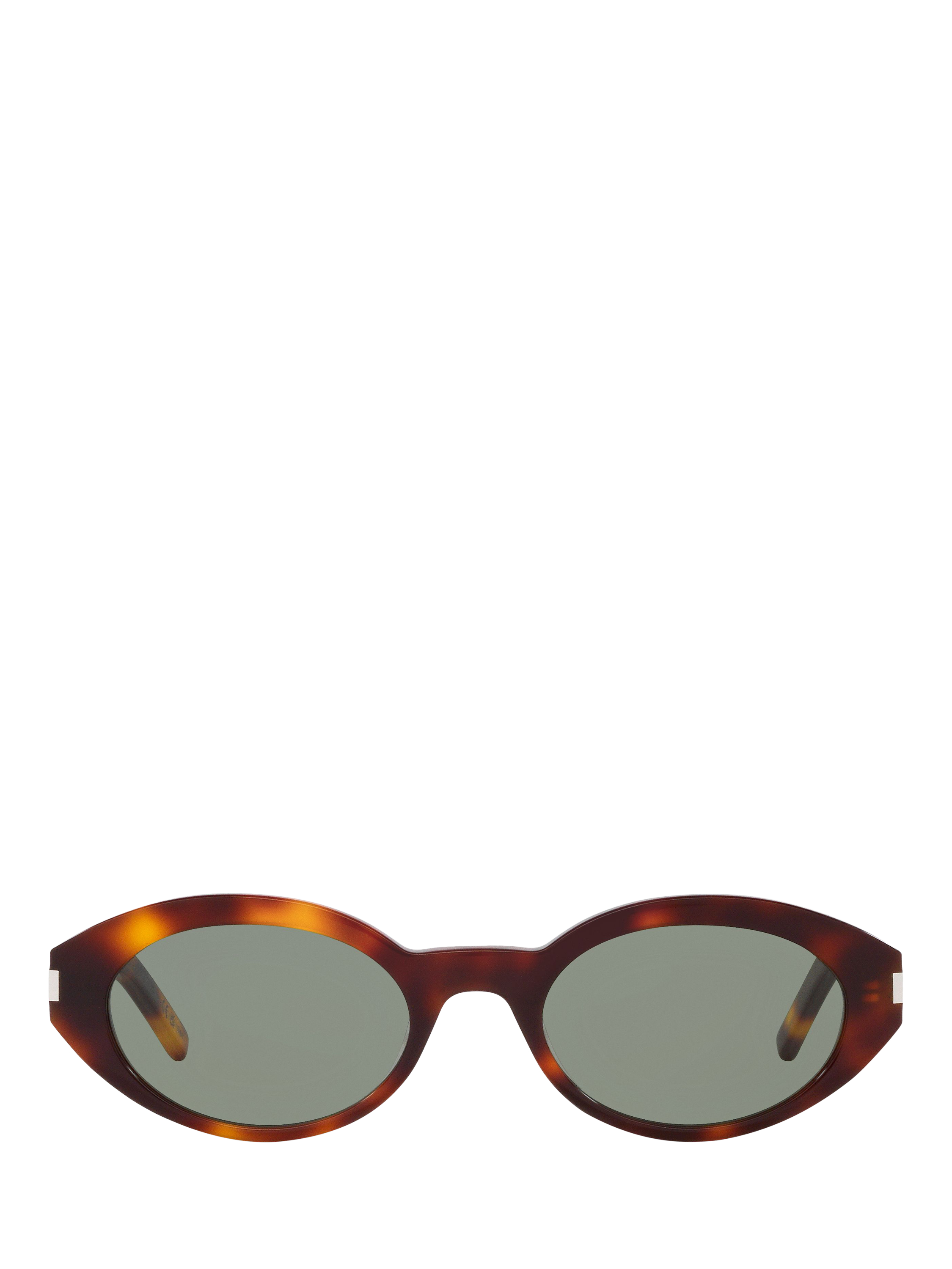 Product image 2 of 4, which shows Yves Saint Laurent YS000433 Women's Oval Sunglasses, Tortoise/Green