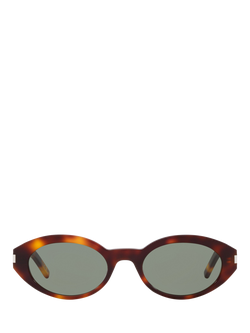 Yves Saint Laurent YS000433 Women's Oval Sunglasses, Tortoise/Green - view 2, Tortoise/Green