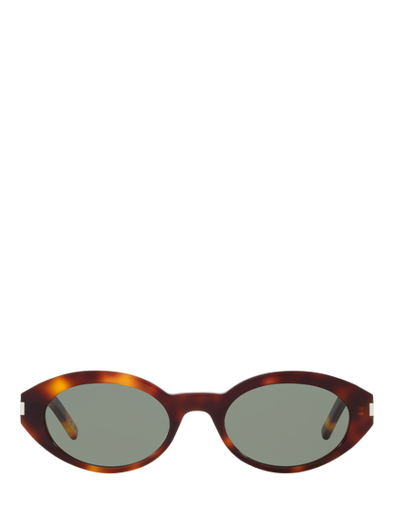 Yves Saint Laurent YS000433 Women's Oval Sunglasses, Tortoise/Green - view 2, Tortoise/Green