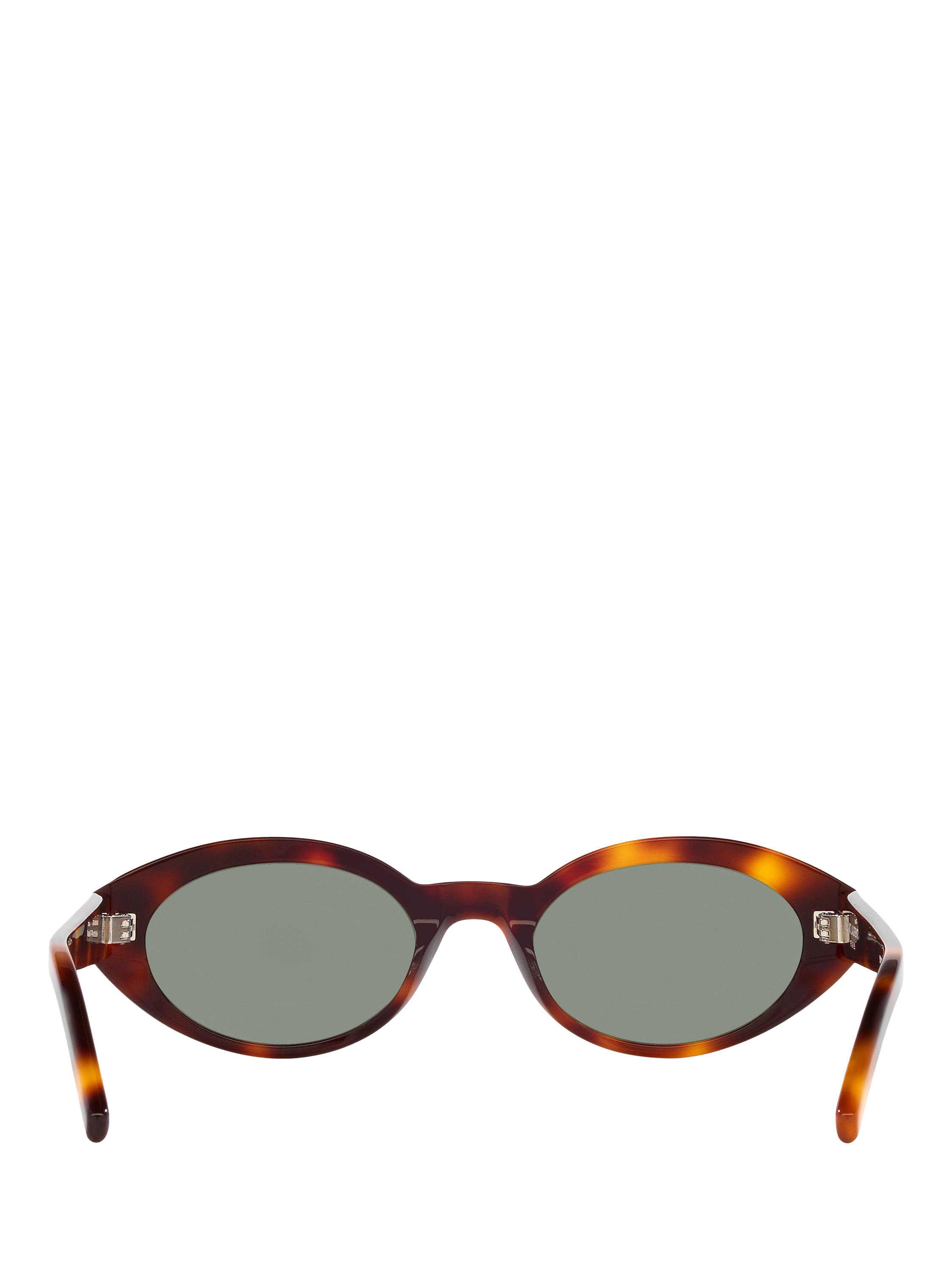 Product image 4 of 4, which shows Yves Saint Laurent YS000433 Women's Oval Sunglasses, Tortoise/Green