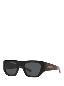 Yves Saint Laurent YS000619 Women's Square Sunglasses, Black, Black