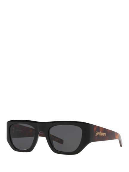 Yves Saint Laurent YS000619 Women's Square Sunglasses, Black, Black