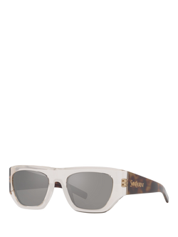 Yves Saint Laurent YS000619 Women's Square Sunglasses, Black, Havana Clear/Grey