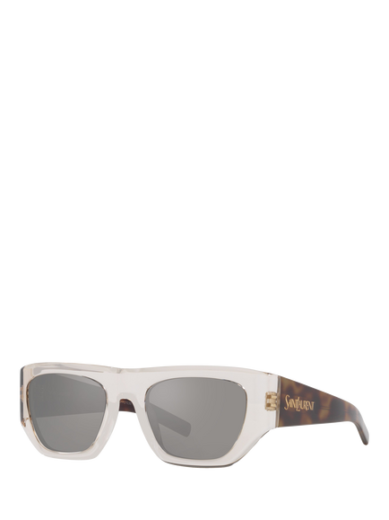 Yves Saint Laurent YS000619 Women's Square Sunglasses, Black, Havana Clear/Grey