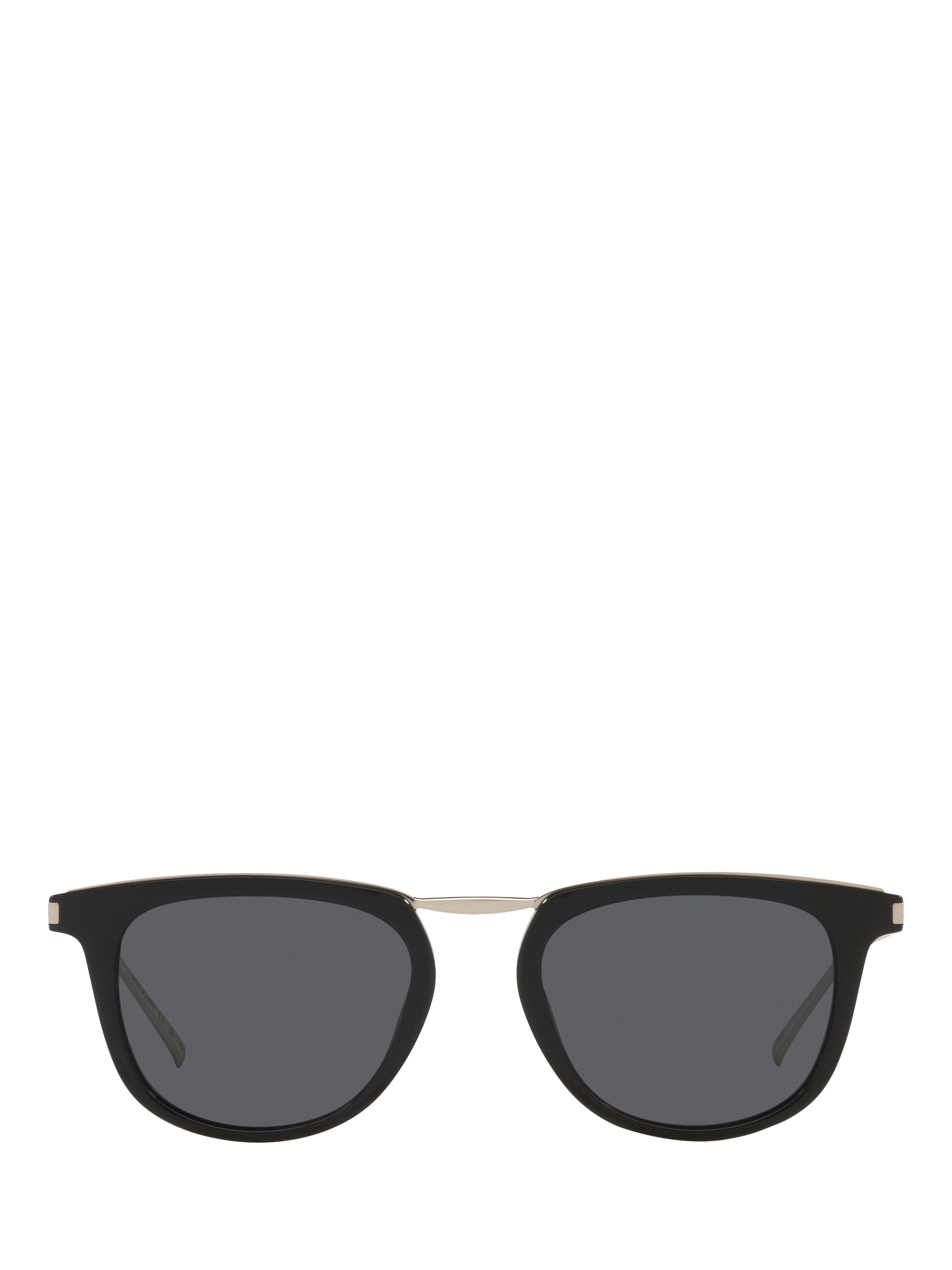 Product image 2 of 4, which shows Yves Saint Laurent YS000620 Oval Sunglasses, Silver/Black