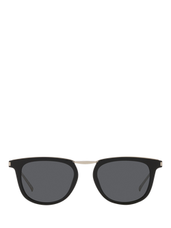 Yves Saint Laurent YS000620 Oval Sunglasses, Silver/Black - view 2, Silver/Black