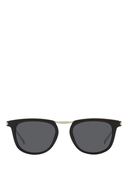 Yves Saint Laurent YS000620 Oval Sunglasses, Silver/Black - view 2, Silver/Black