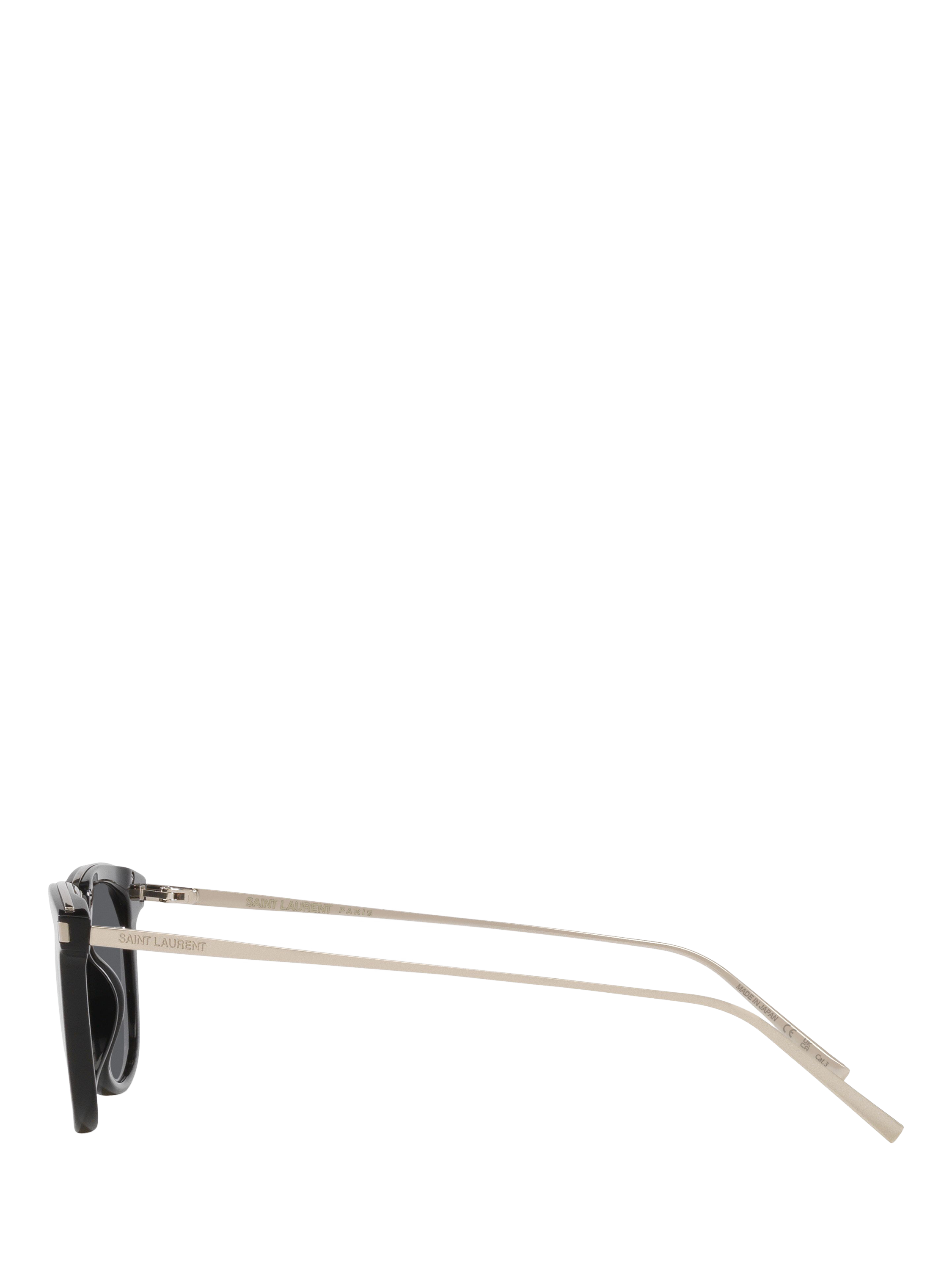 Product image 3 of 4, which shows Yves Saint Laurent YS000620 Oval Sunglasses, Silver/Black