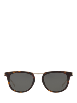 Yves Saint Laurent YS000620 Oval Sunglasses, Silver/Black - view 2, Tortoise/Grey