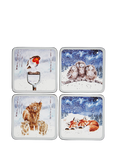 Wrendale Designs Cork-Backed Winter Placemats & Coasters, Set of 4