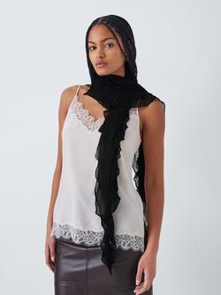 John Lewis Ruffle Scarf, Black